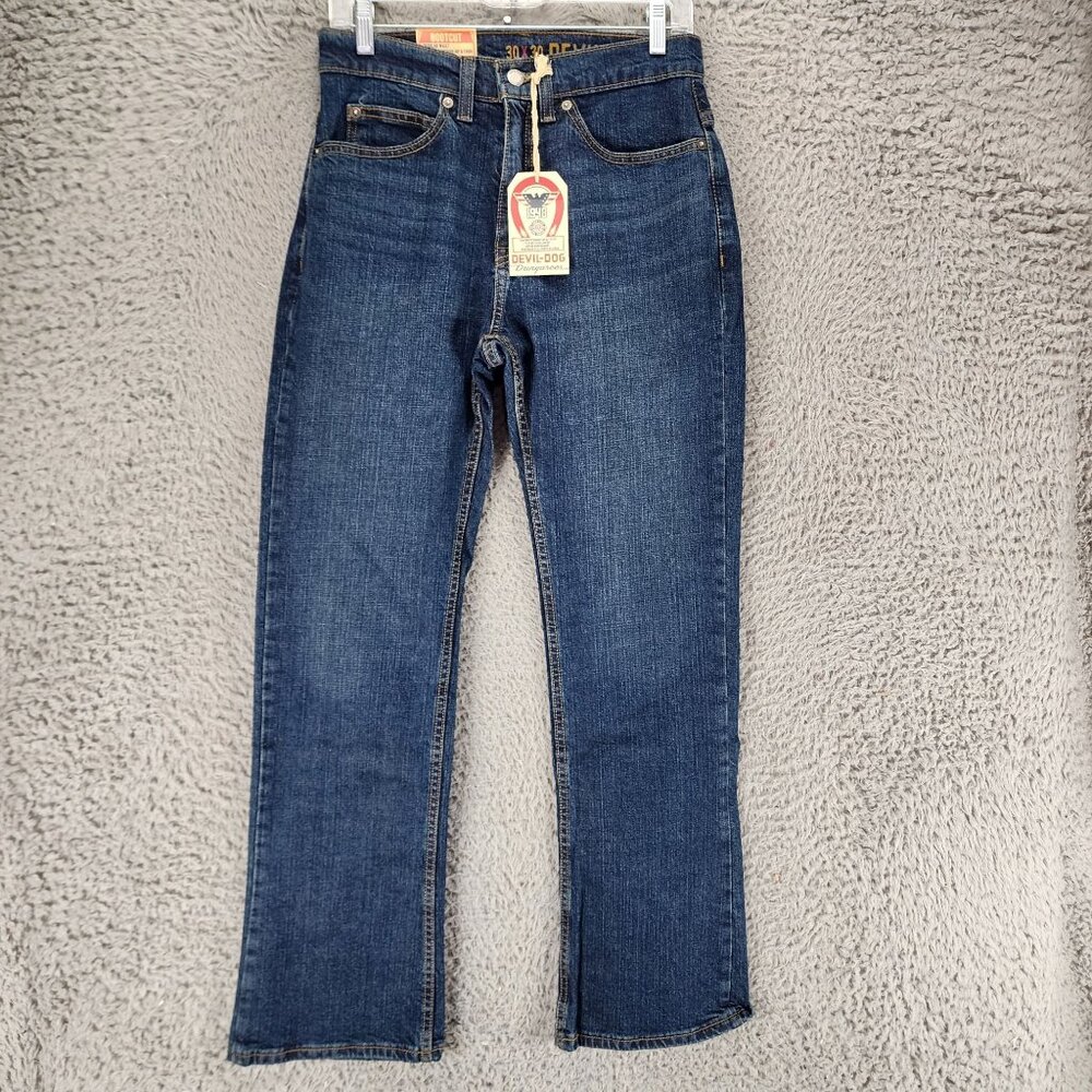 Devil Dog Jeans Mens 30x30 Blue Stretch Mid Rise Bootcut *NWT*